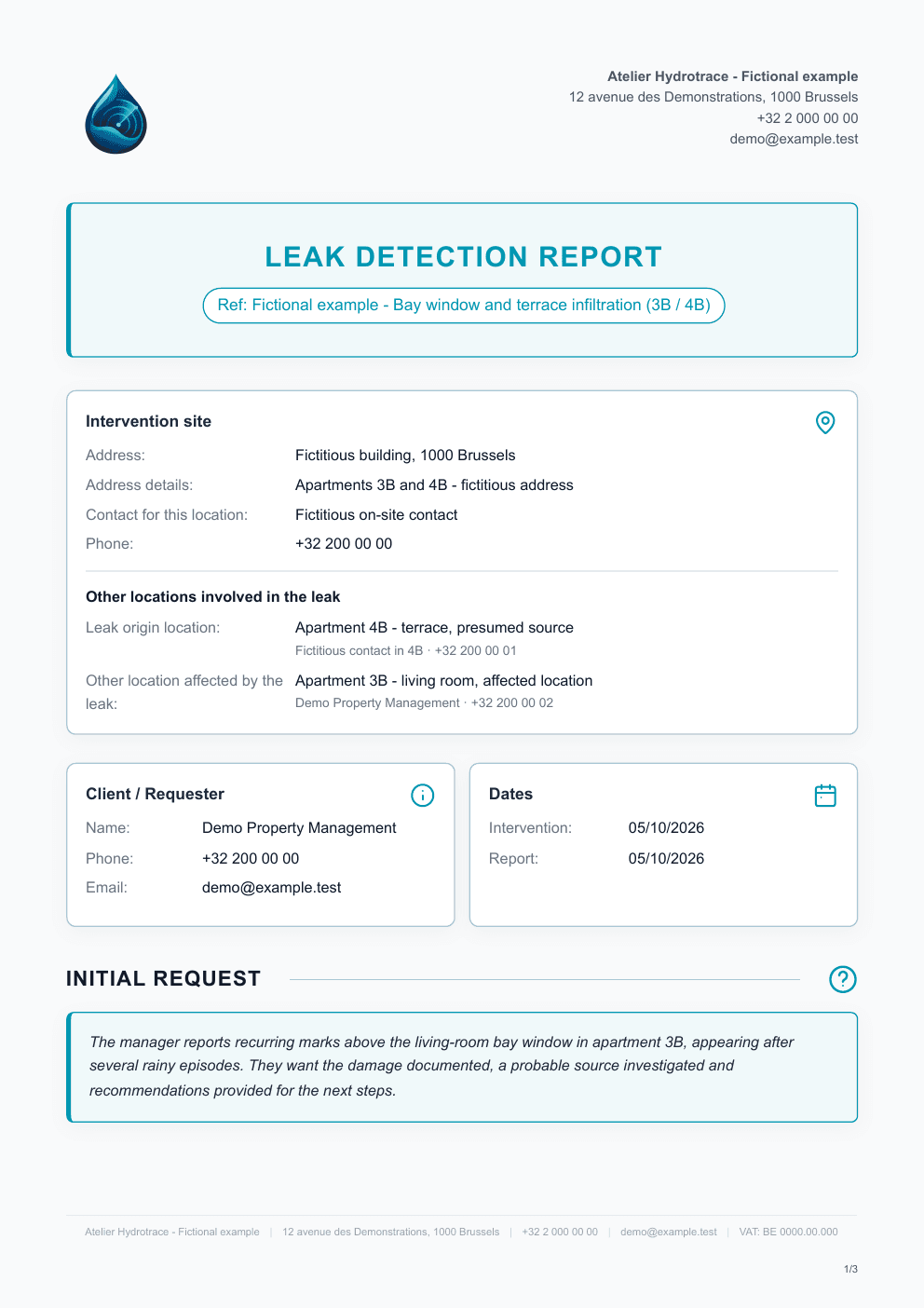 Preview of a fictional report generated with Untopo